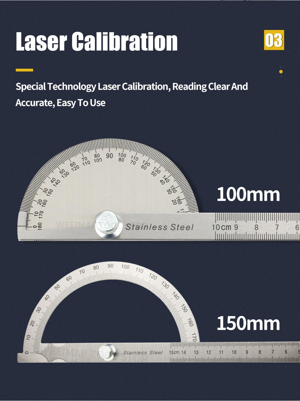 180 Degree Protractor  Angle Finder Stainless Steel Goniometer Angle Ruler - KiwisLove
