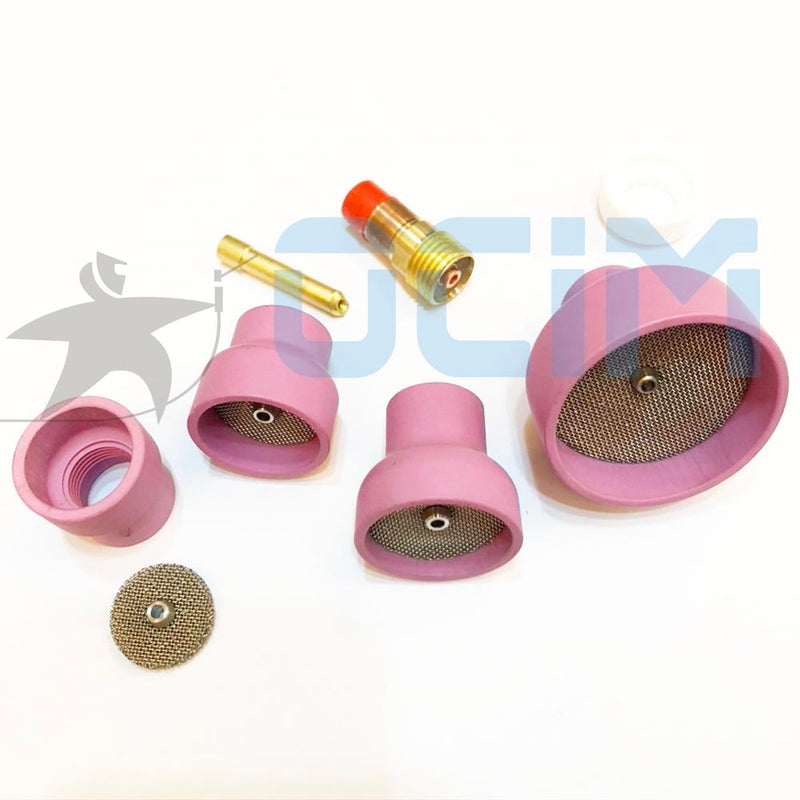 Alumina  Ceramic Nozzle  Cups +Strainer Mesh+Collet+Gas Lens For WP17/18/26 - KiwisLove