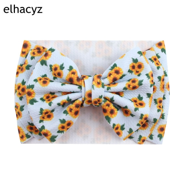 6''  Double Layer Hair Bow Headband Girls Summer Elastic Hair Bands - KiwisLove