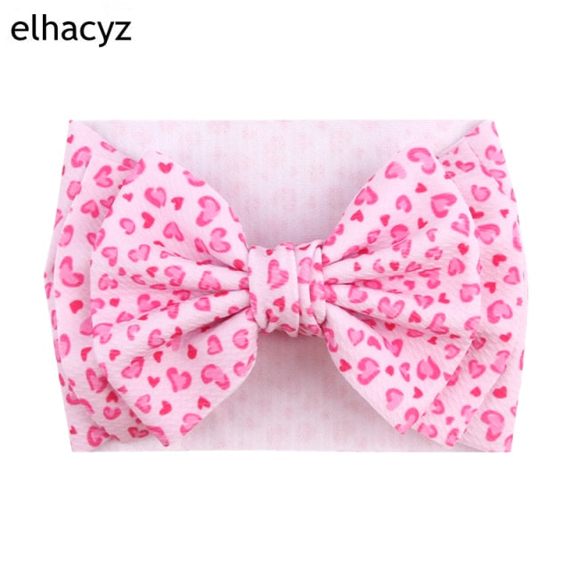 6''  Double Layer Hair Bow Headband Girls Summer Elastic Hair Bands - KiwisLove