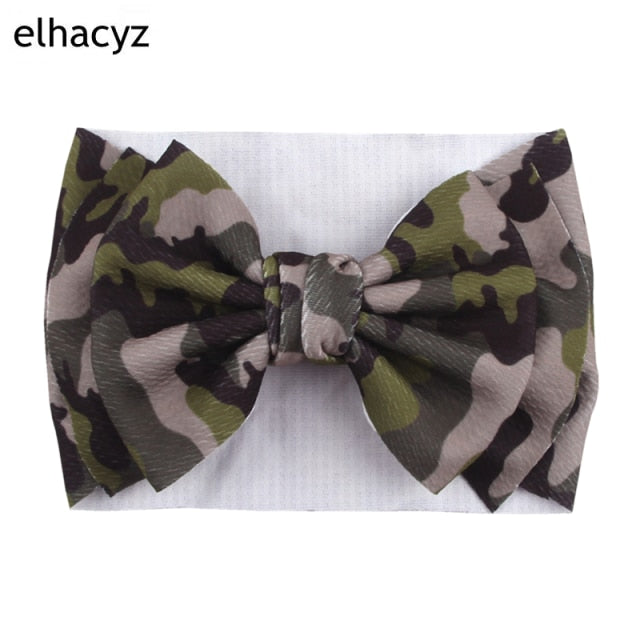 6''  Double Layer Hair Bow Headband Girls Summer Elastic Hair Bands - KiwisLove