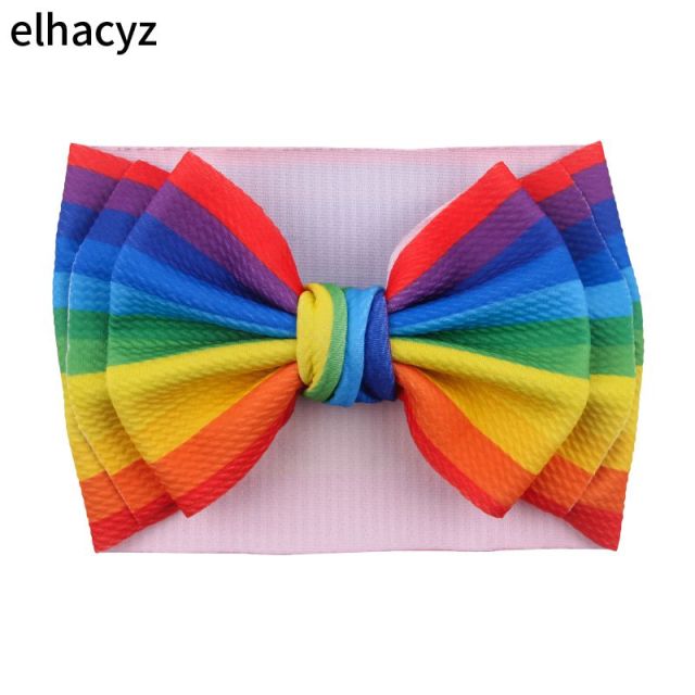 6''  Double Layer Hair Bow Headband Girls Summer Elastic Hair Bands - KiwisLove