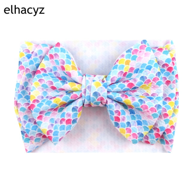 6''  Double Layer Hair Bow Headband Girls Summer Elastic Hair Bands - KiwisLove