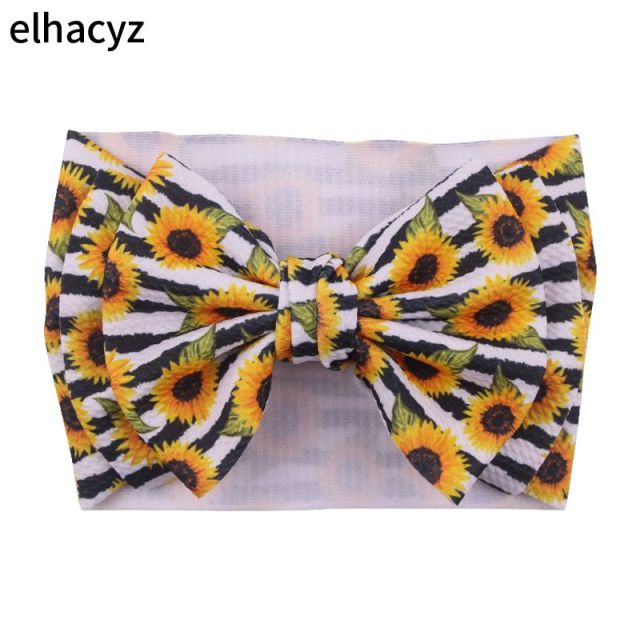 6''  Double Layer Hair Bow Headband Girls Summer Elastic Hair Bands - KiwisLove