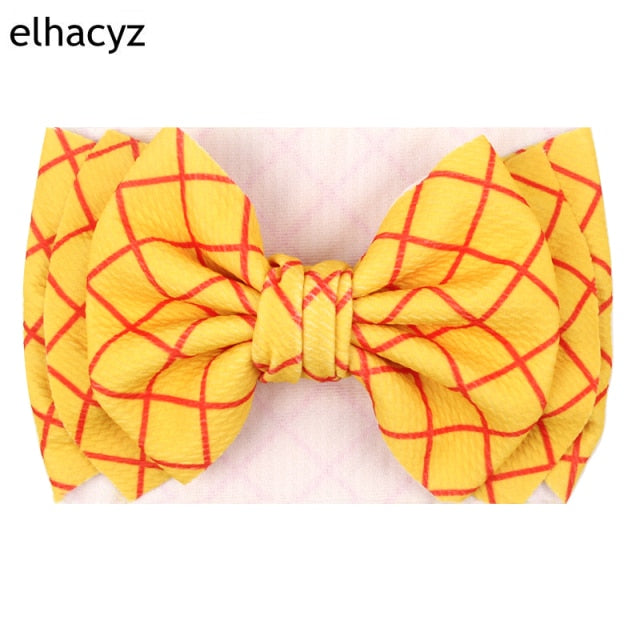 6''  Double Layer Hair Bow Headband Girls Summer Elastic Hair Bands - KiwisLove