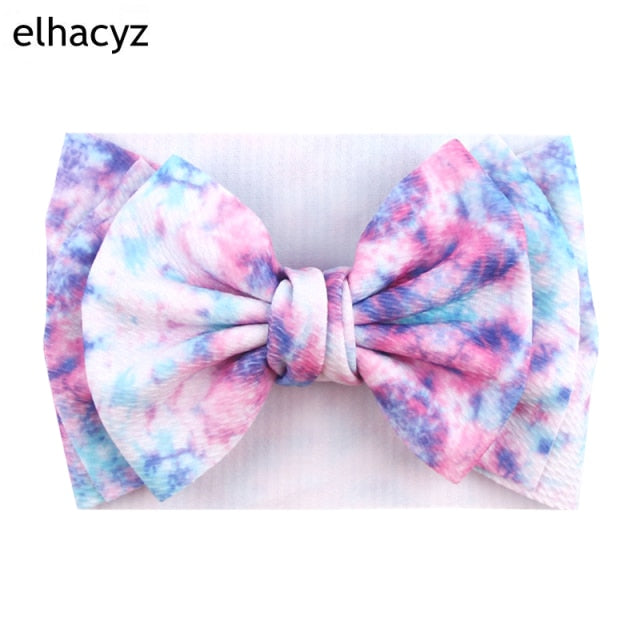 6''  Double Layer Hair Bow Headband Girls Summer Elastic Hair Bands - KiwisLove