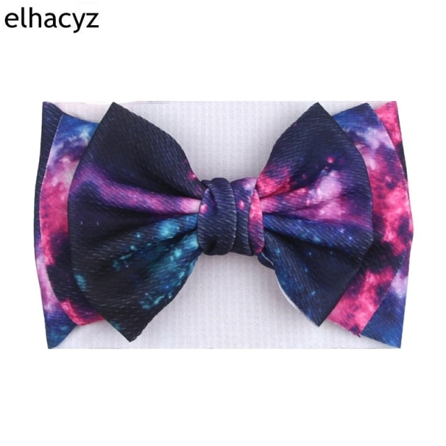 6''  Double Layer Hair Bow Headband Girls Summer Elastic Hair Bands - KiwisLove