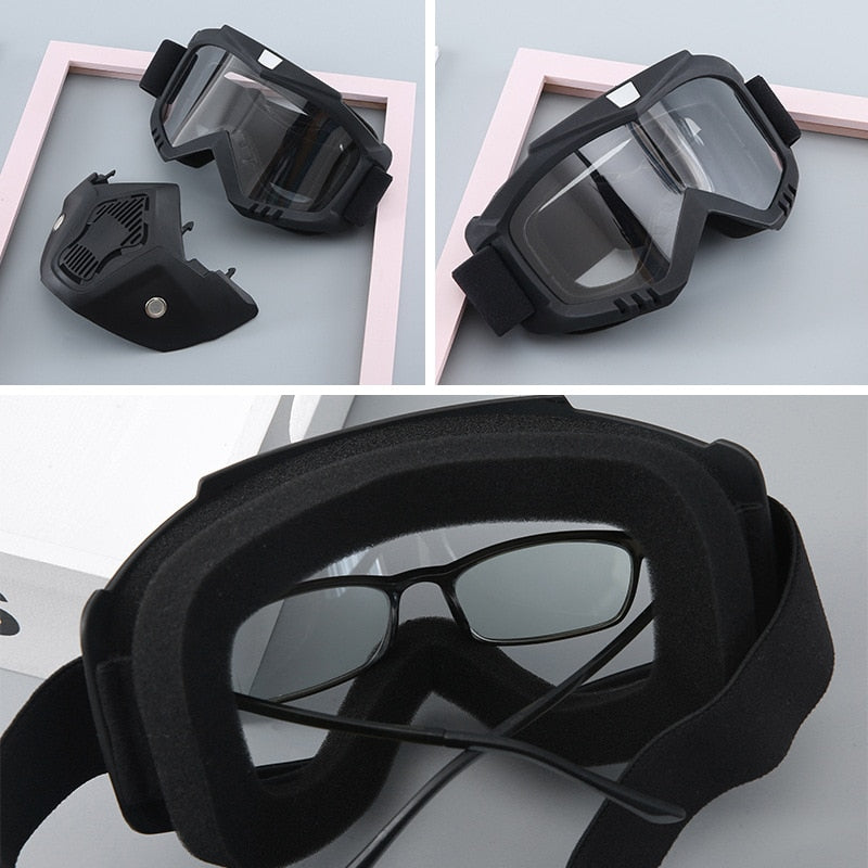 Cycling Glasses Detachable UV Protection Helmet Mask  MTB Cycling Eyewear - KiwisLove