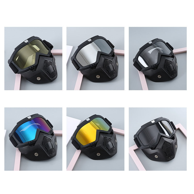 Cycling Glasses Detachable UV Protection Helmet Mask  MTB Cycling Eyewear - KiwisLove