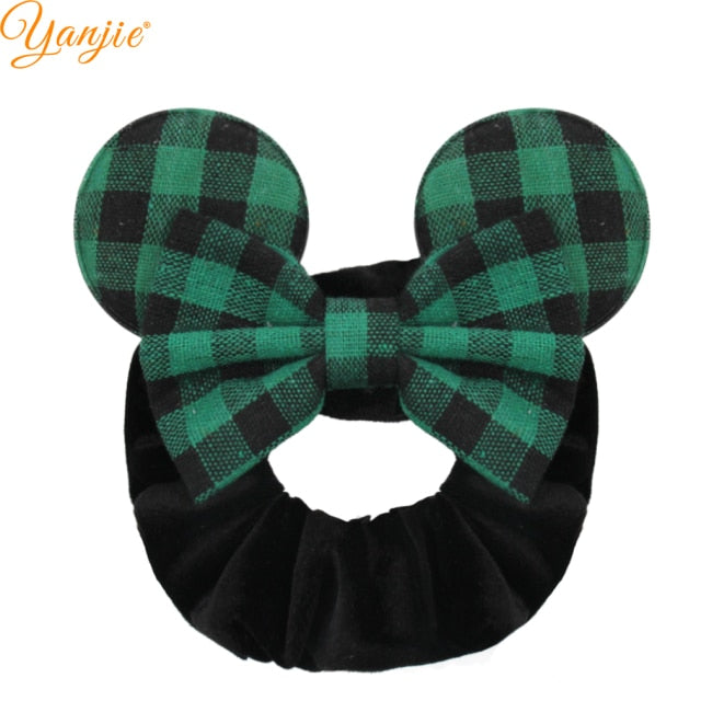 2021 New  Pretty Mouse Ears Sequins Hair Bow Women Velvet Scrunchies - KiwisLove