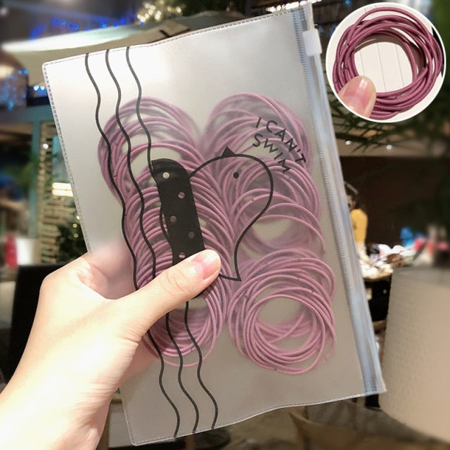 50/100PCS  Basic Gum For Hair Ponytail Holder Elastic Hair Bands - KiwisLove