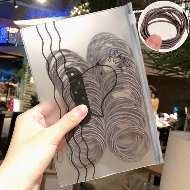 50/100PCS  Basic Gum For Hair Ponytail Holder Elastic Hair Bands - KiwisLove