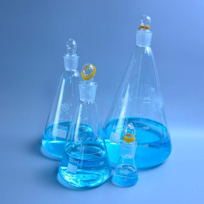 50-2000ml Glass conical flask with cap Glass Erlenmeyer Flask glass - KiwisLove