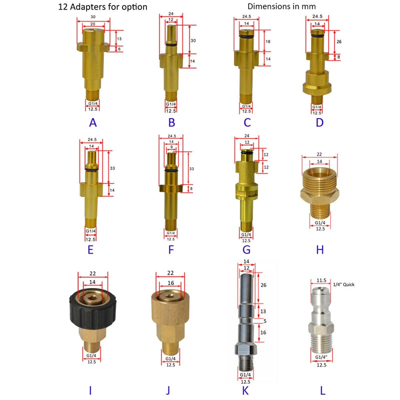 Car Wash Foam Gun Nozzle foam cannon foam generator Karcher Kranzle Interskol Elitech Huter Gerni Stihl High Pressure Washer - KiwisLove