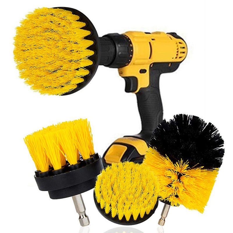 3Pcs Round Full Electric Bristle Drill Brush Rotary Cleaning Tool Set Scrubber Cleaning Tool Brushes Car Wash Tool - KiwisLove