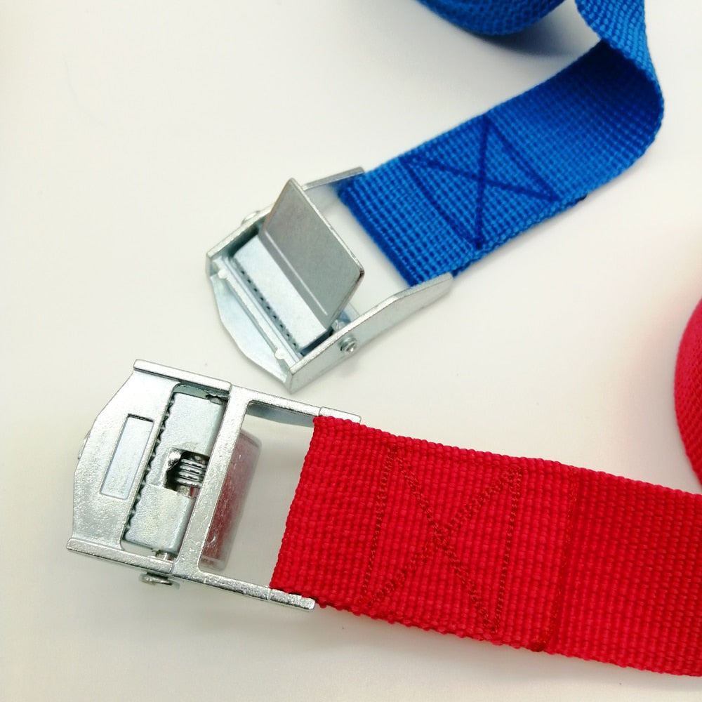 2M Car Tension Rope Luggage Fixed Strap Cargo Roof Rack Lashing Straps Ratchet Tie Belt With Buckle Stowing Tidying Ratchet Belt - KiwisLove