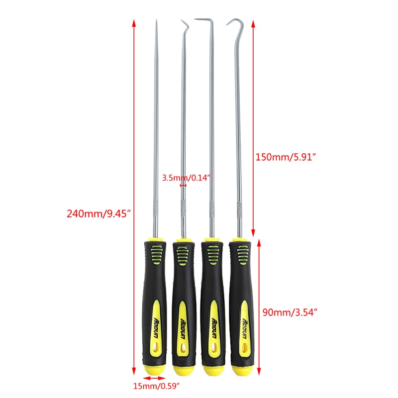 4Pcs Durable Car Hook Oil Seal O-Ring Seal Remover Pick Set Tools Car Hook Craft Hand Tools Remover Pick Set - KiwisLove