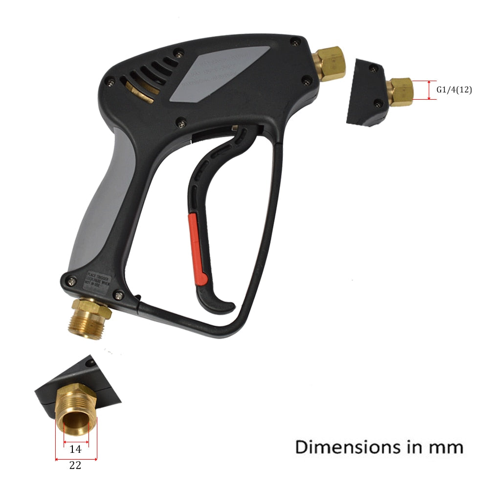 High pressure water spray gun  280bar 4000psi M22 male + G1/4 female - KiwisLove