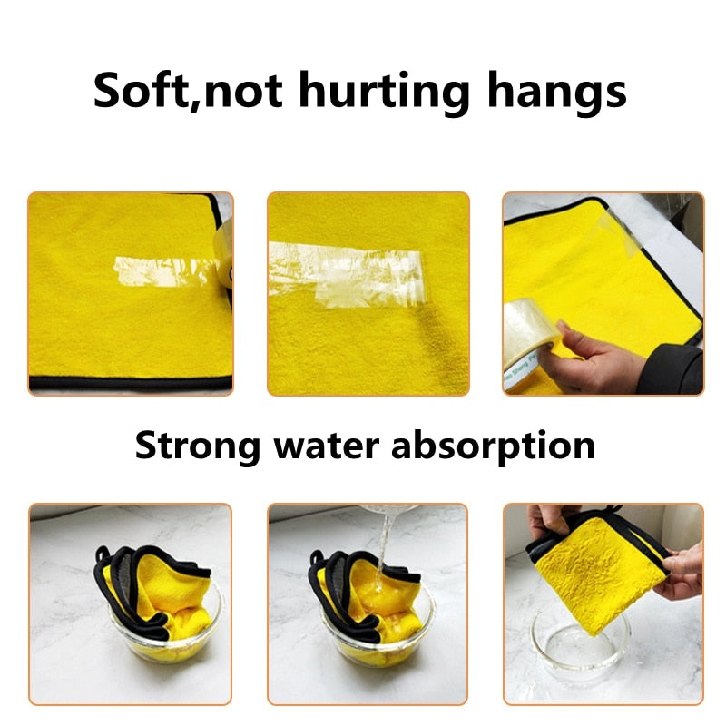 Microfiber Towel Car Care Polishing Wash Towels Plush Washing Drying Towel Thick Plush Polyester Fiber Car Cleaning Towel - KiwisLove