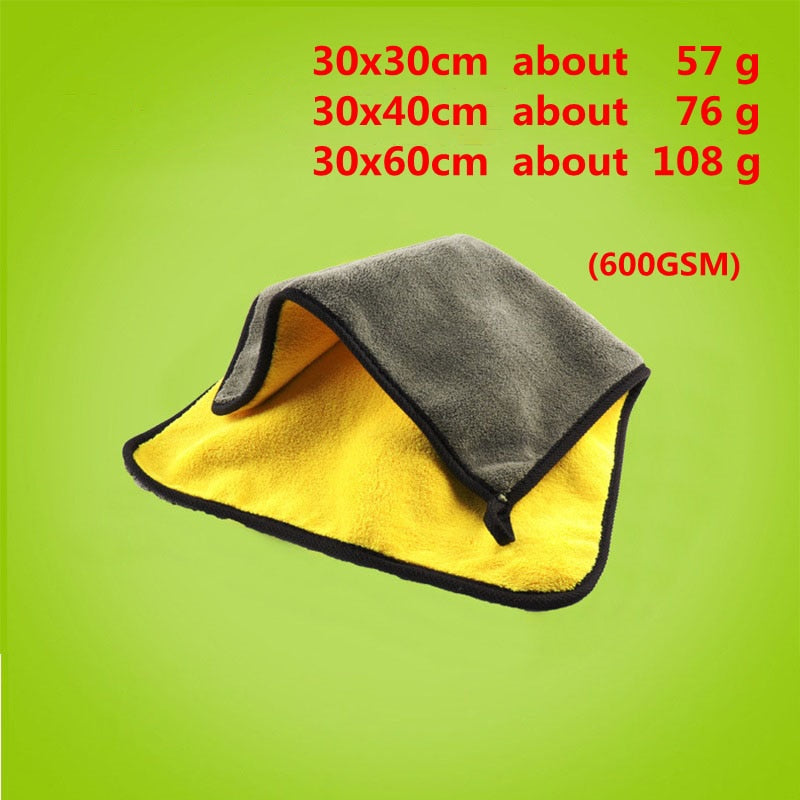 Microfiber Towel Car Care Polishing Wash Towels Plush Washing Drying Towel Thick Plush Polyester Fiber Car Cleaning Towel - KiwisLove