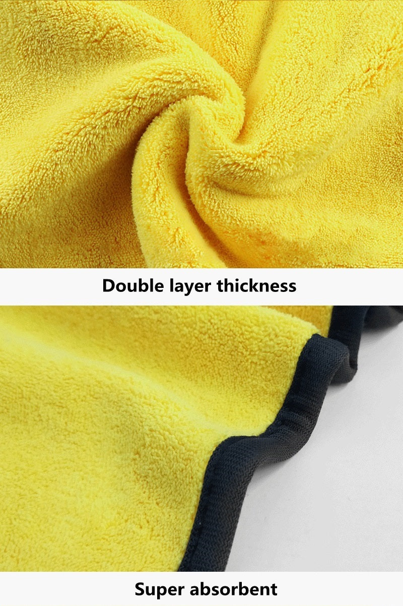 Microfiber Towel Car Care Polishing Wash Towels Plush Washing Drying Towel Thick Plush Polyester Fiber Car Cleaning Towel - KiwisLove