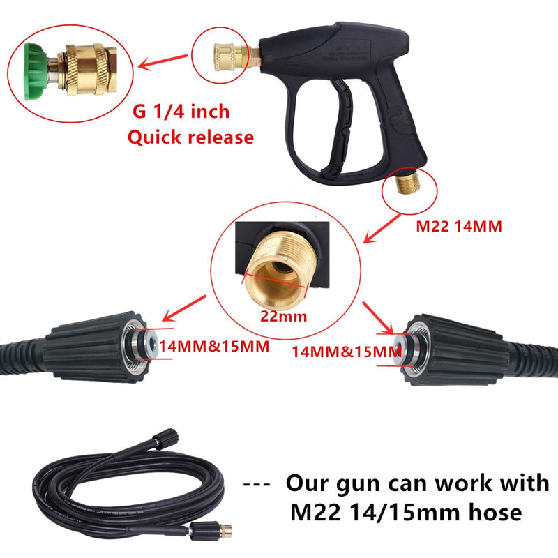 14MM M22 Socket 1/4" Auto Quick Release Snow Foam Gun Car Washer - KiwisLove