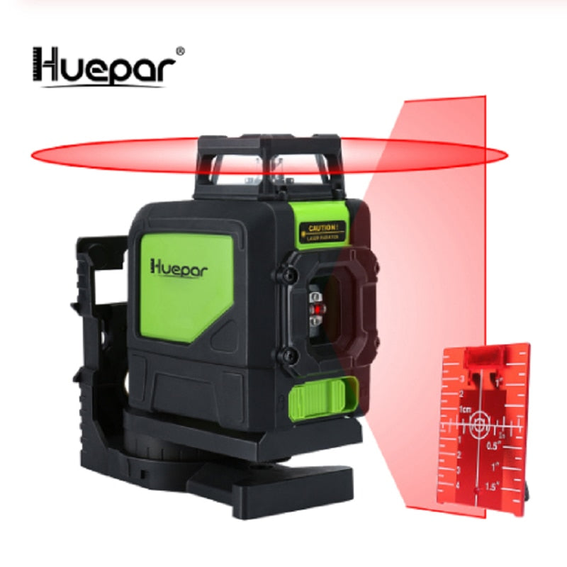 Huepar  901CR 5 Lines 3D Cross Line Laser Level Red Beam Vertical Horizontal Lasers - KiwisLove