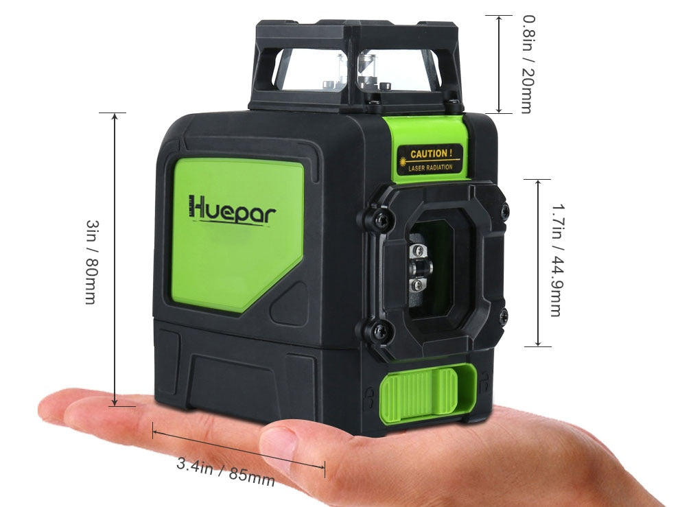 Huepar  901CR 5 Lines 3D Cross Line Laser Level Red Beam Vertical Horizontal Lasers - KiwisLove