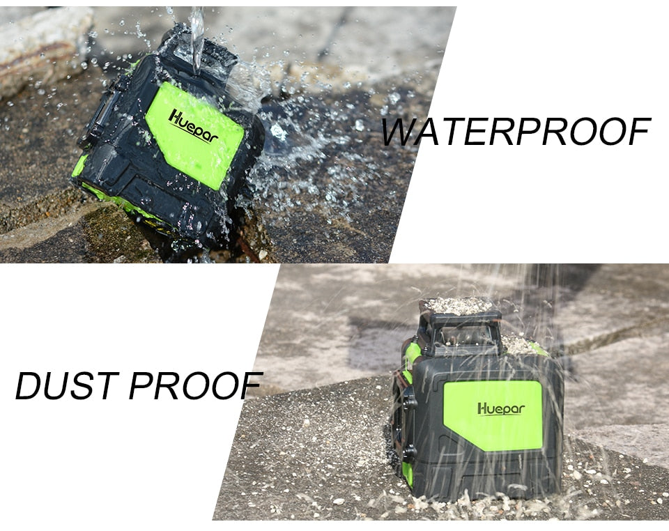 Huepar  901CR 5 Lines 3D Cross Line Laser Level Red Beam Vertical Horizontal Lasers - KiwisLove