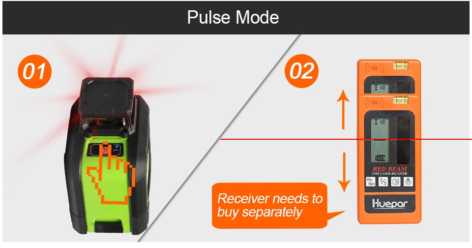 Huepar  901CR 5 Lines 3D Cross Line Laser Level Red Beam Vertical Horizontal Lasers - KiwisLove