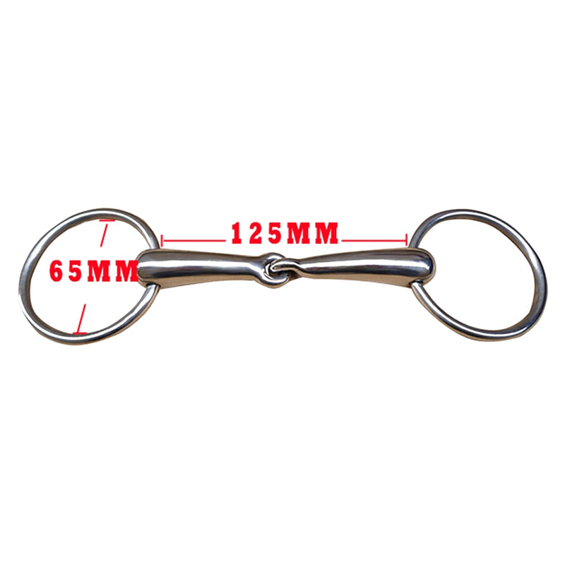 Mini Equipment Snaffle Bit Hollowed Horse Loose Ring Curved Mouth Accessories Polished Durable Stainless Steel Portable - KiwisLove