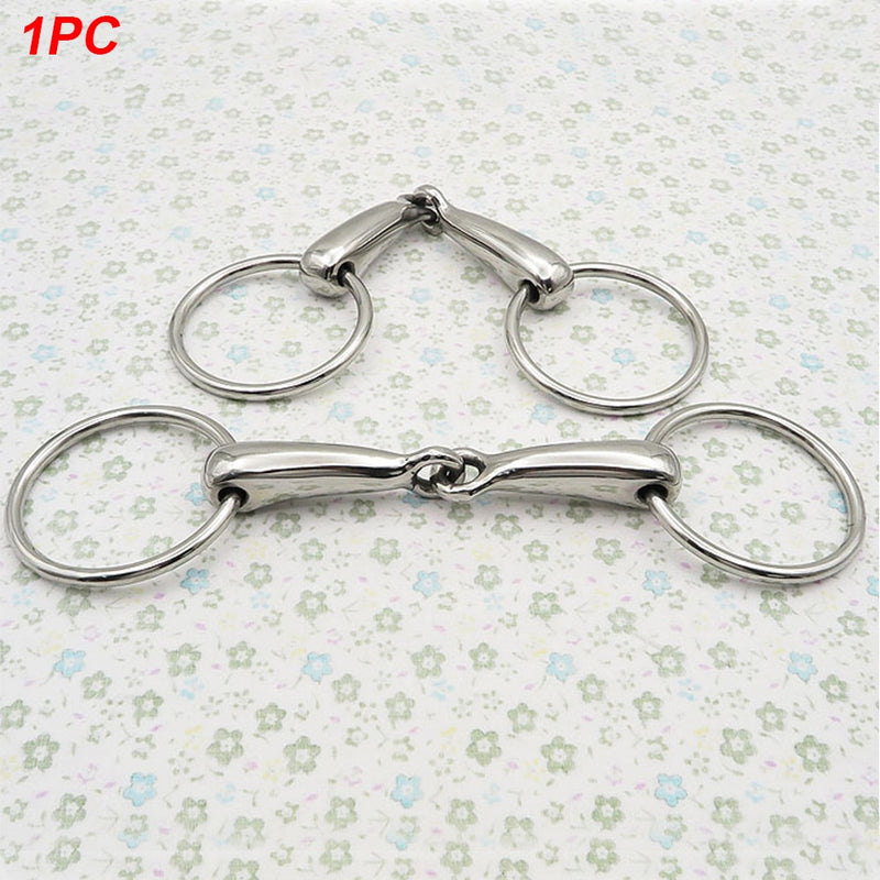 Mini Equipment Snaffle Bit Hollowed Horse Loose Ring Curved Mouth Accessories Polished Durable Stainless Steel Portable - KiwisLove