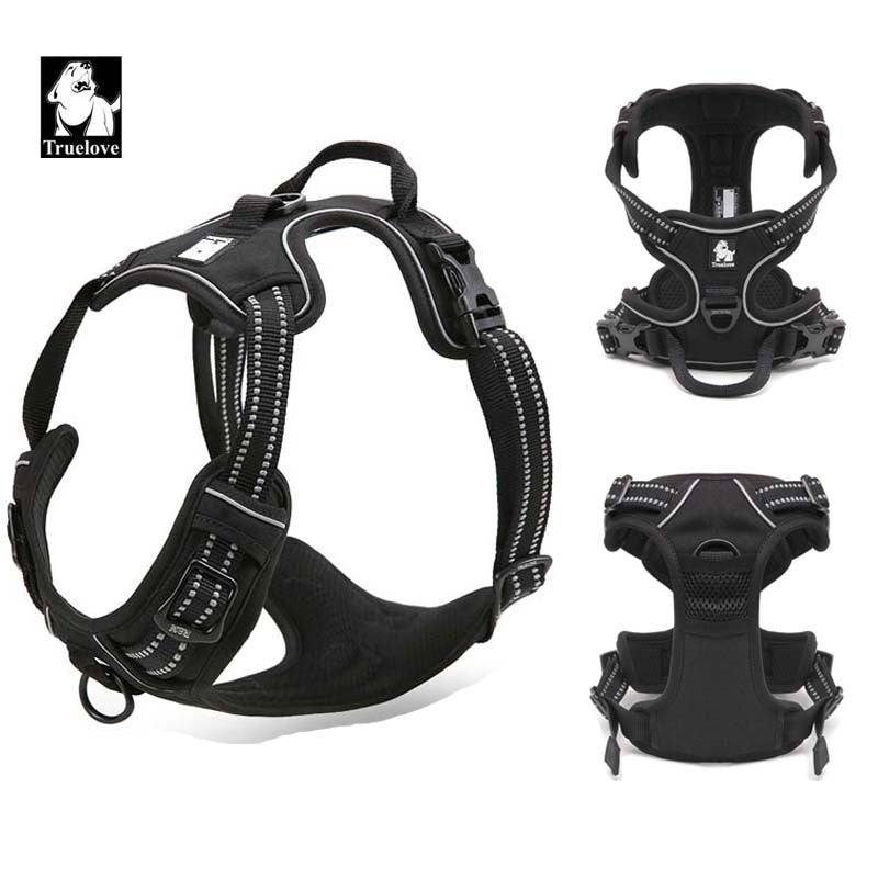 Truelove Front Range Reflective Nylon large pet Dog Harness All Weather  Padded  Adjustable Safety Vehicular  leads for dogs pet - KiwisLove