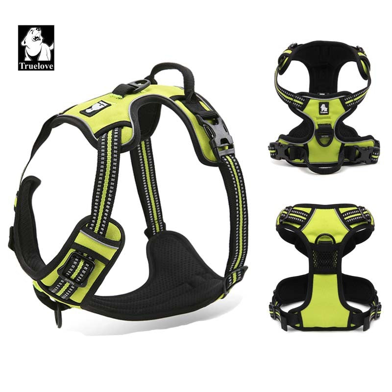 Truelove Front Range Reflective Nylon large pet Dog Harness All Weather  Padded  Adjustable Safety Vehicular  leads for dogs pet - KiwisLove