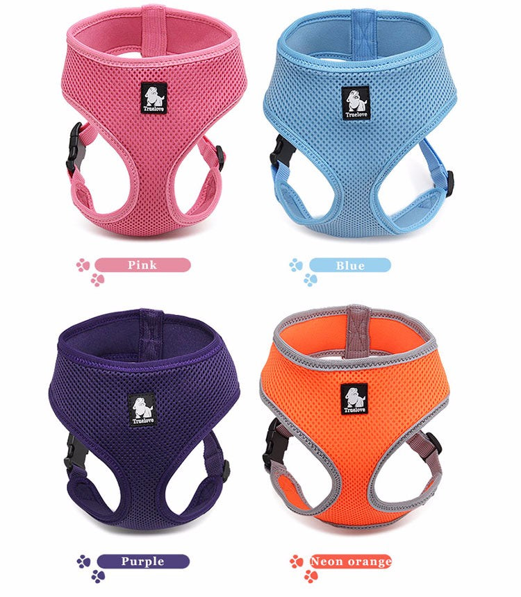 Truelove Puppy Cat Dog Harness Breathable Mesh Nylon Soft Walk Vest Collar - KiwisLove