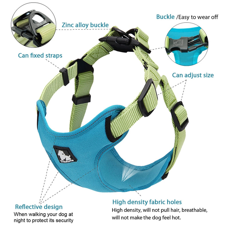 Truelove Padded Reflective Dog harness Vest  Adjustable No Pulling Pet Harnesses for Small Medium Dog TLH5951 - KiwisLove