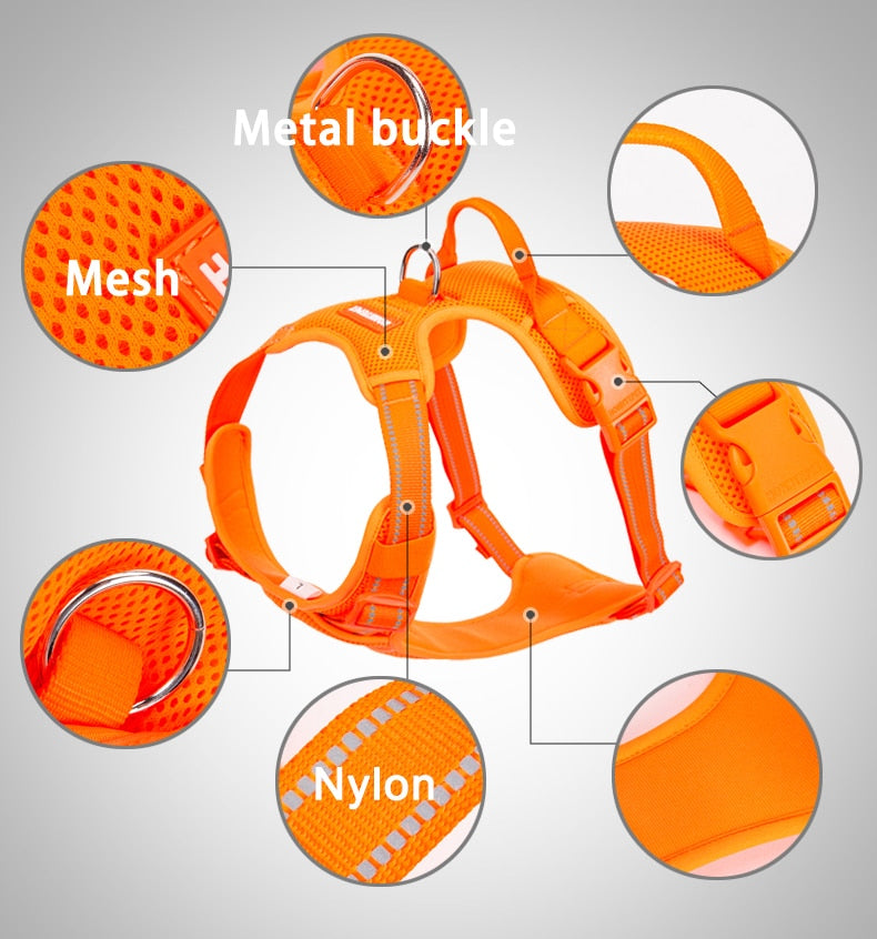 TRUELOVE Dog Harness Nylon Reflective Comfortable and Breathable Explosion-proof Small Medium Large Outdoor Camping HP5652 - KiwisLove