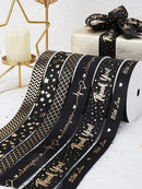 Gift Ribbon Satin Stars/With Love/Love You/Thank You Gold Foil Printed For Gift Wrapping Decoration DIY Craft - KiwisLove