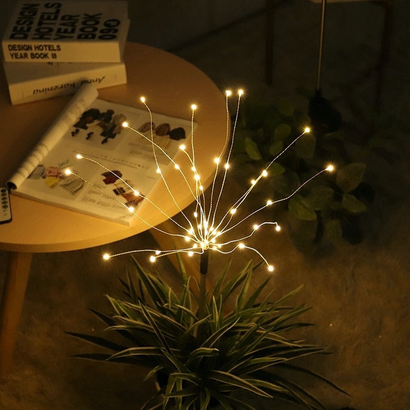 Solar Outdoor Grass Globe Dandelion Fireworks Lamp Flash String Garden Lawn Landscape Holiday Light - KiwisLove