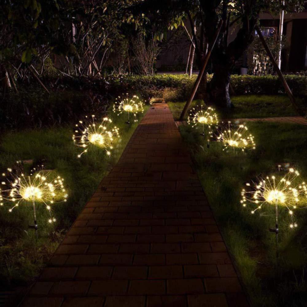 Solar Outdoor Grass Globe Dandelion Fireworks Lamp Flash String Garden Lawn Landscape Holiday Light - KiwisLove