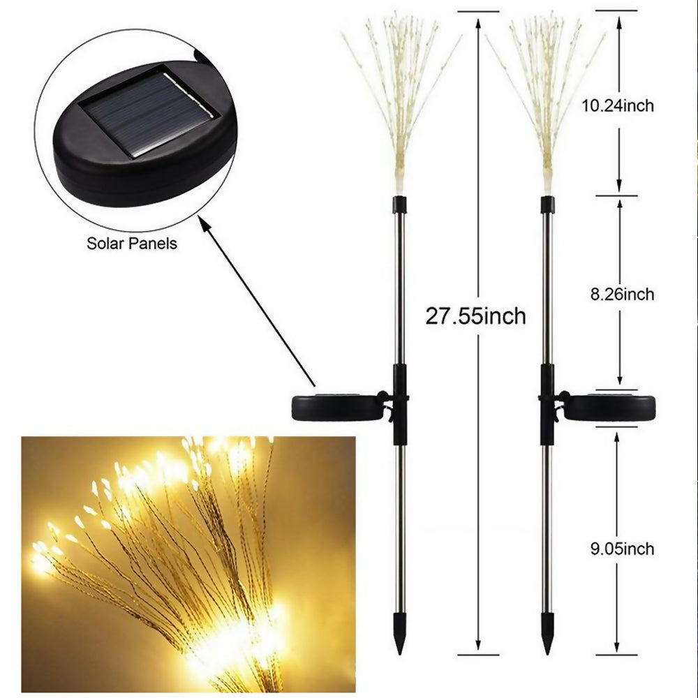 Solar Outdoor Grass Globe Dandelion Fireworks Lamp Flash String Garden Lawn Landscape Holiday Light - KiwisLove