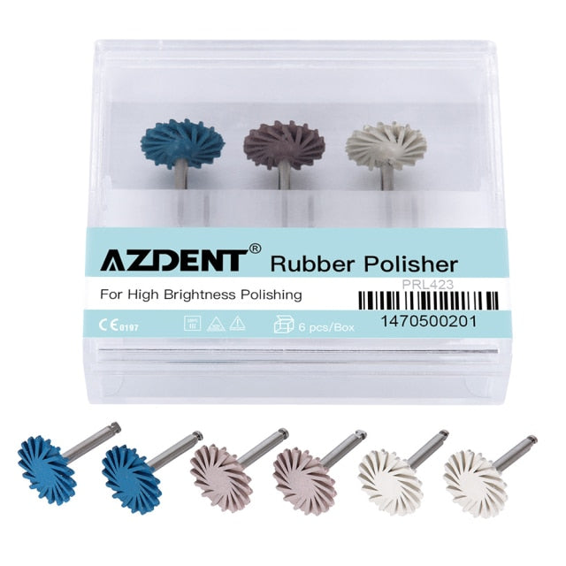 6pcs/Set AZDENT Dental Rubber Polisher Composite Resin Polishing Diamond System - KiwisLove