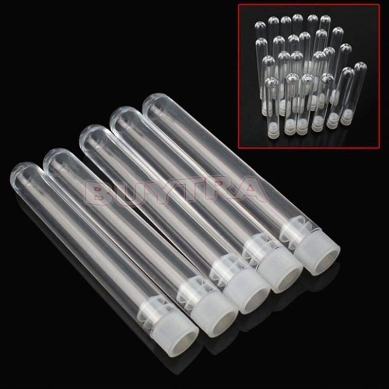 20PCS Clear Plastic Test Tubes with Plug Cap 12×75mm - KiwisLove
