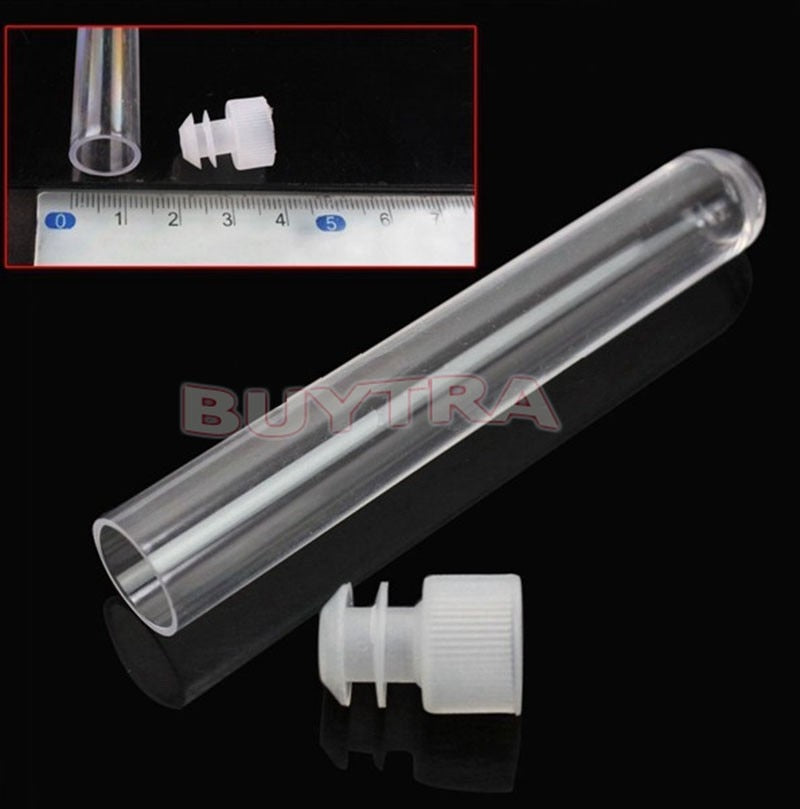 20 PCS Plastic Test Tube With Plug Clear - KiwisLove
