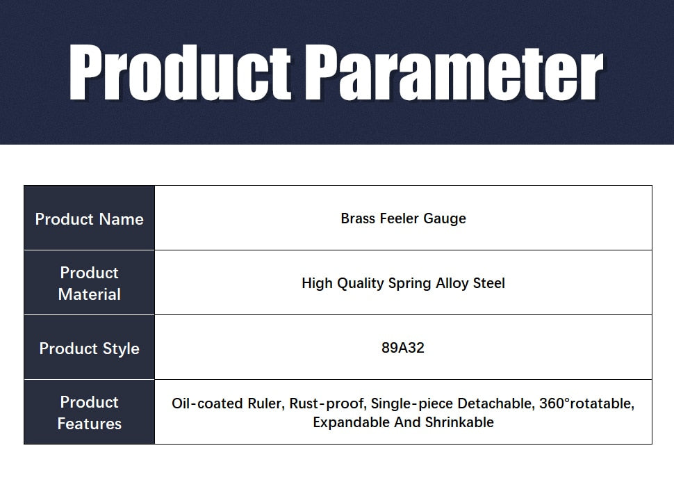 Inch Feeler Gauge Metric Thickness Wedges Gauge Valves Set Of Probes - KiwisLove
