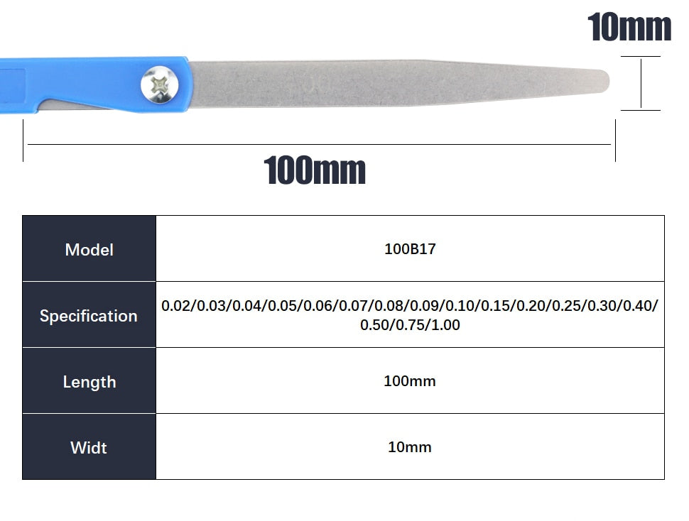 Inch Feeler Gauge Metric Thickness Wedges Gauge Valves Set Of Probes - KiwisLove