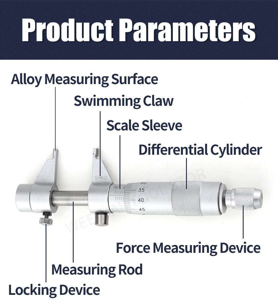 Inside Micrometer Internal Diameter Metric Screw Carbide Gauge Precision - KiwisLove