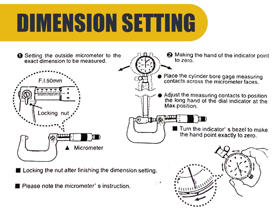 Bore Dial Indicator Inner Diameter Gauge Rod Probe Dial Indicator Micrometer - KiwisLove