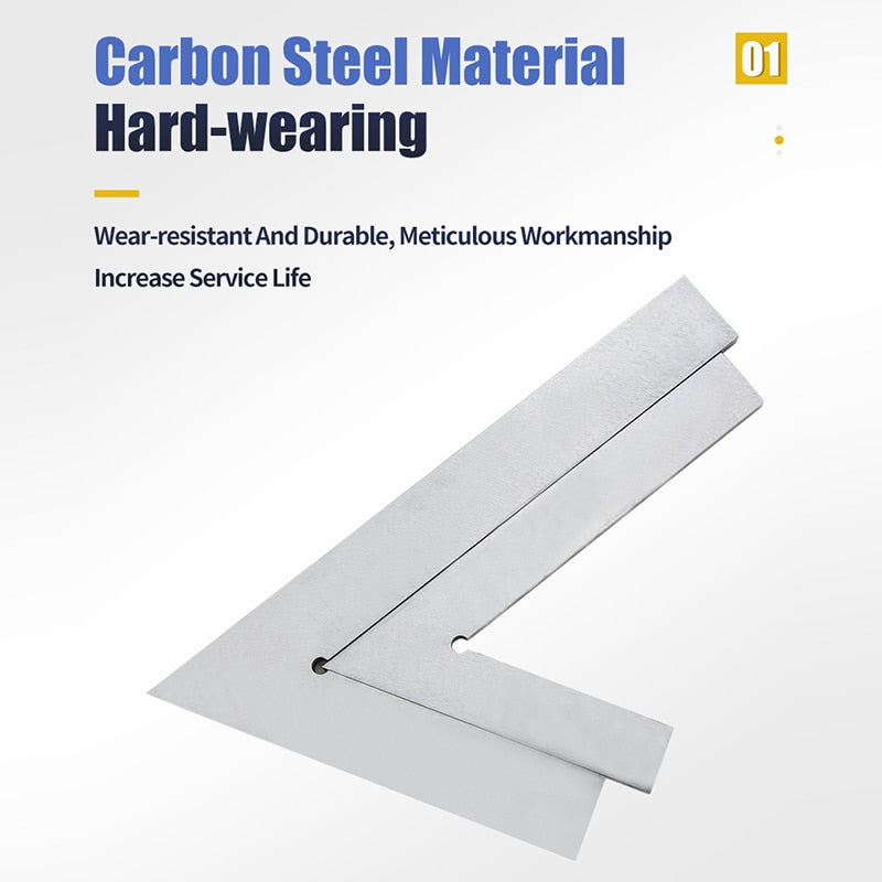 60 Degree Flat Edge  Carbon Steel Angle Ruler With Seat Oblique Angle Measuring - KiwisLove