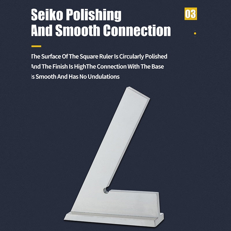 60 Degree Flat Edge  Carbon Steel Angle Ruler With Seat Oblique Angle Measuring - KiwisLove